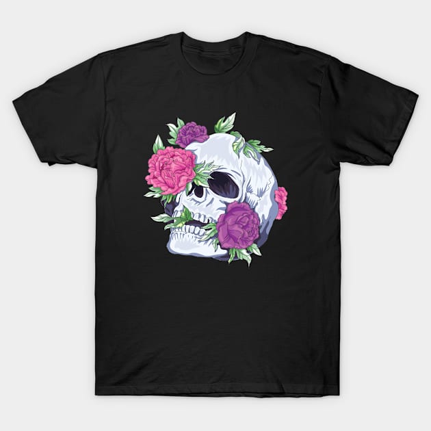 Floral Skull T-Shirt by EarlAdrian